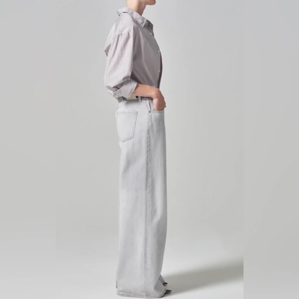 Citizens of Humanity Paloma Baggy Jeans Wide Comet Grey Size 27 - Picture 3 of 11